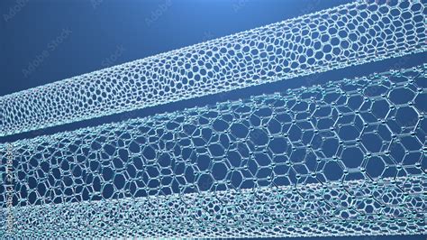 3d Illustration Structure Of The Graphene Tube Abstract Nanotechnology