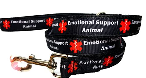 Emotional Support Animal dog leash 1" width choose your length