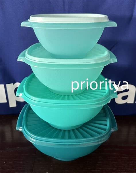 Tupperware Classic Servalier Salad Serving Bowl Set Different Shades