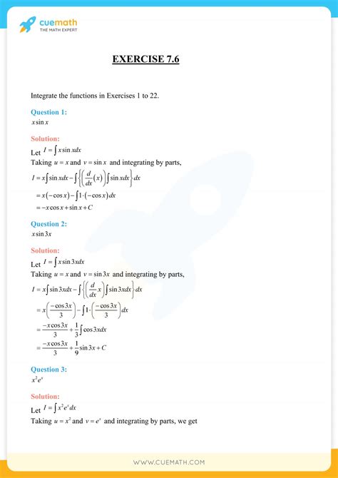 Ncert Solutions For Class 12 Maths Chapter 7 Integrals Download Free Pdf