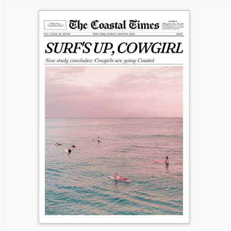 Amazon.com: UNXIS Beachy Surfing Newspaper Poster Summer Beach Canvas