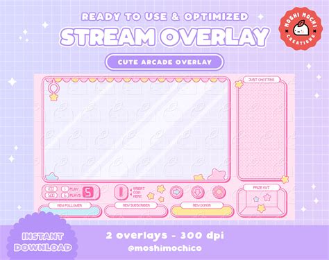 Twitch Stream Overlay Cute Pink Heart Arcade Valentines Crane Machine 9e7