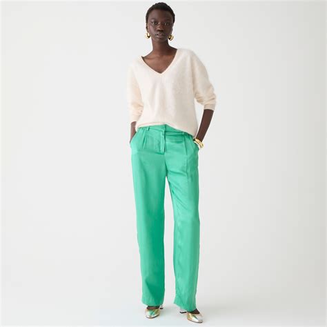 J Crew Straight Leg Essential Pant In Luster Crepe For Women