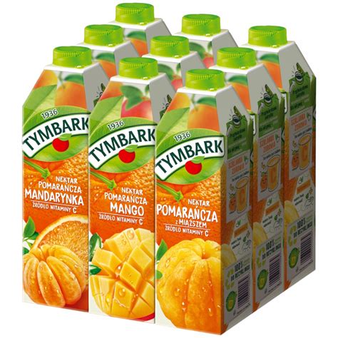 Nektar Tymbark pomarańcza mandarynka mango z witaminą C MIX SMAKÓW 9x