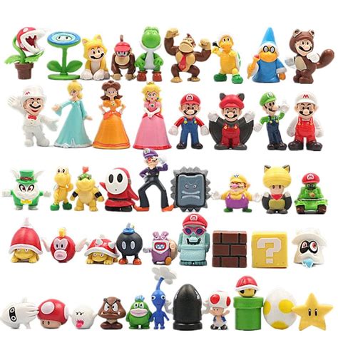 Super Mario Bros Action Figures With Pouch - Etsy