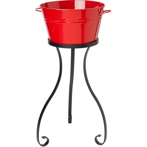 Hit E Xr Enameled Galvanized Steel Beverage Tub With Iron Stand