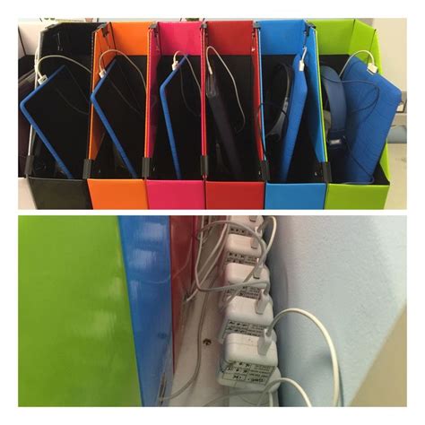 My New Ipad Storage And Charging Station For My Classroom Each Ipad Is Colour Coded To Match