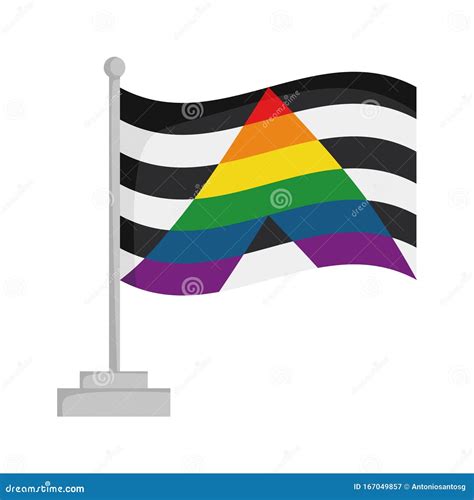 Straight Ally Pride Flag Isolated On White Background Vector