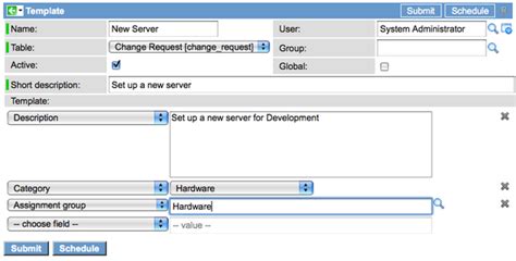 Change Request Template Itil Printable Schedule Template