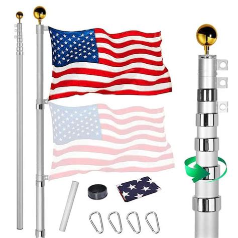 Cisvio 20 Ft Aluminum Telescoping Flagpole Extra Thick Heavy Duty