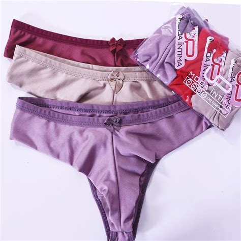 Kit Calcinhas Fio Duplo Microfibra Forro Algodão Atacado Lingerie Roupa Shopee Brasil