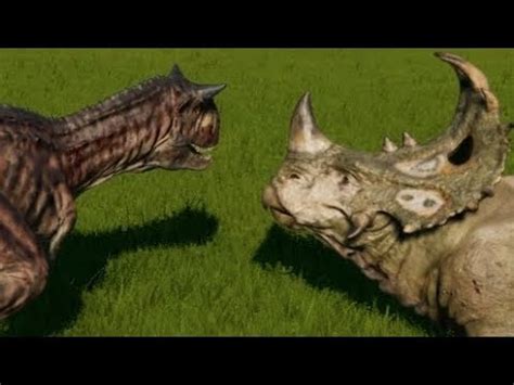 Jurassic World Evolution - Carnotaurus vs Sinoceratops (1080p 60FPS) - YouTube