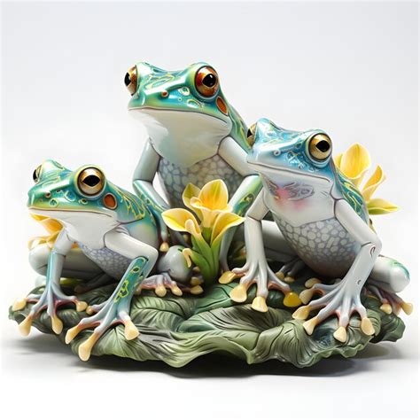 Premium Ai Image Frogs On A White Background