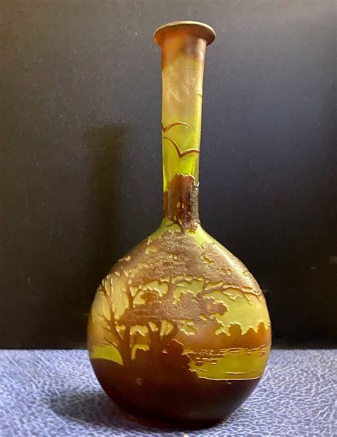 Proantic Gall Vase En Verre Multicouche D Gag