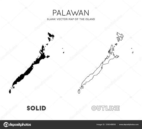 Palawan Map Blank Vector Map Of The Island Borders Of Palawan For Your