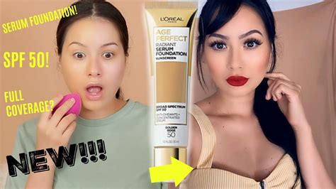 NEW LOREAL AGE PERFECT RADIANT SERUM SPF 50 FOUNDATION REVIEW TANIAXO