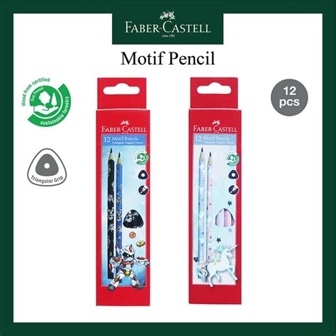 Jual Pensil Motif 2B Faber Castell Bentuk Segitiga Motif Robot Dan