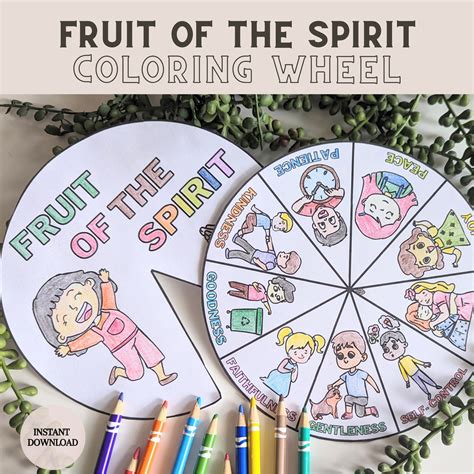 Fruit of the Spirit Spinner Craft | Coloring Wheel, Printable Bible