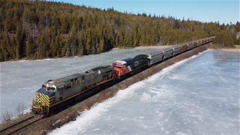 Awesome K View Long Heavy Potash Train Cn W Rear Dpus Crossing