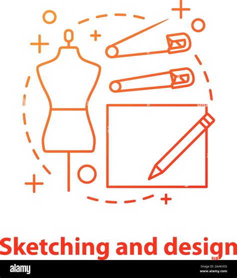 Clothes Design Sketches Concept Icon Dressmaking Idea Thin Line