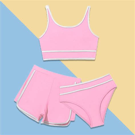 Girls Swimsuits Set 3 Piece Cute Bikini Swimsuit Set With Cover Up Shorts Sport Bathing Suits