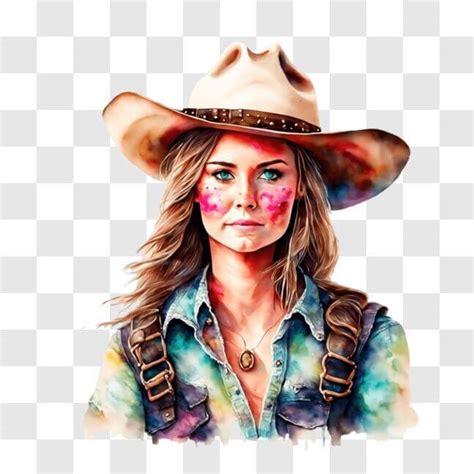 Download Cowboy Hat and Face Paint PNG Online - Creative Fabrica