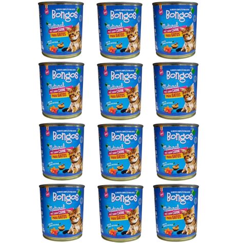 Kit Fardo Bongos Enlatado Para Gatos Sabor Carne G Shopee