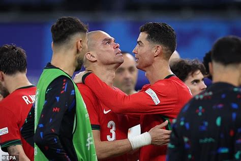 Cristiano Ronaldo Consoles An Emotional Pepe After Portugals Euro 2024