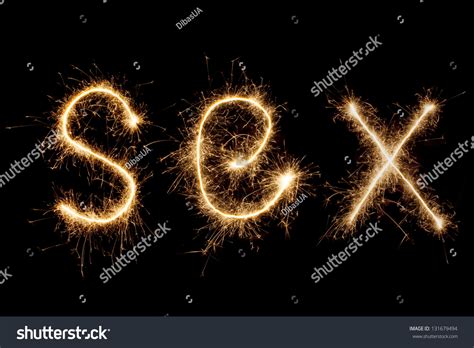 Word Sex Sparklers On Black Background Stock Photo Shutterstock