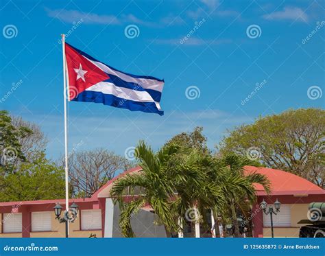 A Cuban Flag Waving in the Wind Stock Photo - Image of wind, waving ...