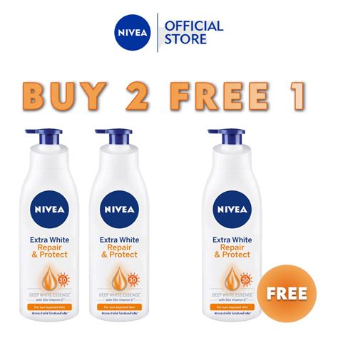 [buy 2 Free 1] Nivea Body Lotion Extra White Repair And Protect Spf30