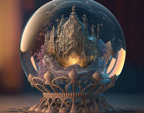 World in the Magical Crystall Ball, Surreal Fantasy Art. Generative AI Stock Illustration ...