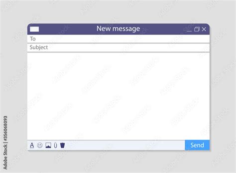 Email Window Mail Template With Interface Blank Send Message In