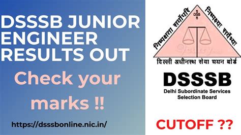 Dsssb Junior Engineer Results Out Dsssb Various Result Check Your