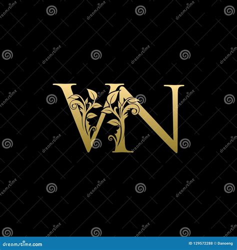 Classy Gold Leaf VN Letter Logo Stock Illustration - Illustration of ...