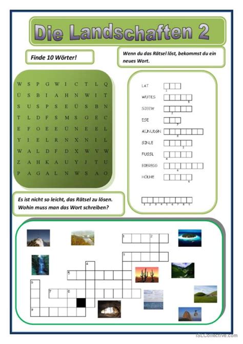 14 Deutsch DAF Arbeitsblätter pdf doc landschaften