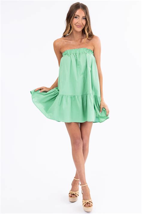 Juniper Sleeveless Bow Strap Short Dress Lime Lush Boutique