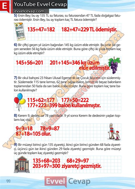 3 Sınıf Matematik Meb Yayınları Çalışma Kitabı Cevapları Sayfa 44