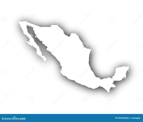 Mapa De México Con La Sombra Ilustración del Vector Ilustración de