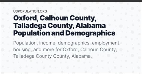 Oxford, Calhoun County, Talladega County, Alabama Population | Income ...