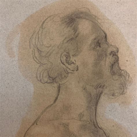Unknown Large Academic Study Of The Nude Handsome Man With A Beard XIXcentury For Sale At