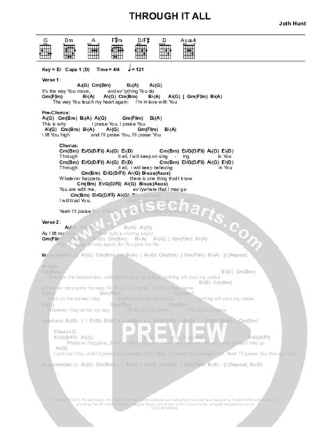 Through It All Chords PDF (Planetshakers) - PraiseCharts