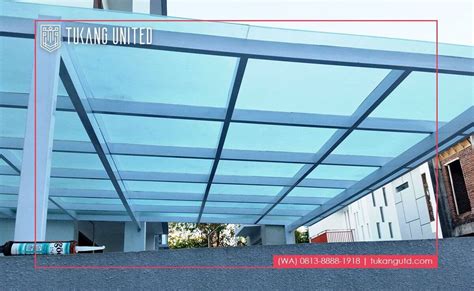 Carport Atap Kaca Tempered Frame Besi Murah Di Bali