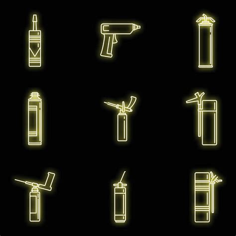 Home Polyurethane Foam Icons Set Vector Neon 36512396 Vector Art At