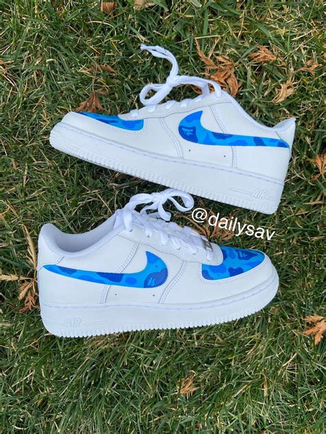 Bape Air Force 1 Custom Swoosh And Toebox Air Force 1 Bape Custom Etsy