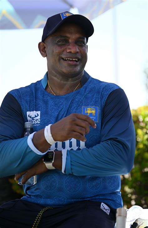 Sanath Jayasuriya takes a breather during Sri Lanka's training