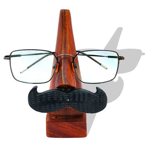 Craftooba Handmade Wooden Nose Shaped Spectacle Specs Eyeglass Holder