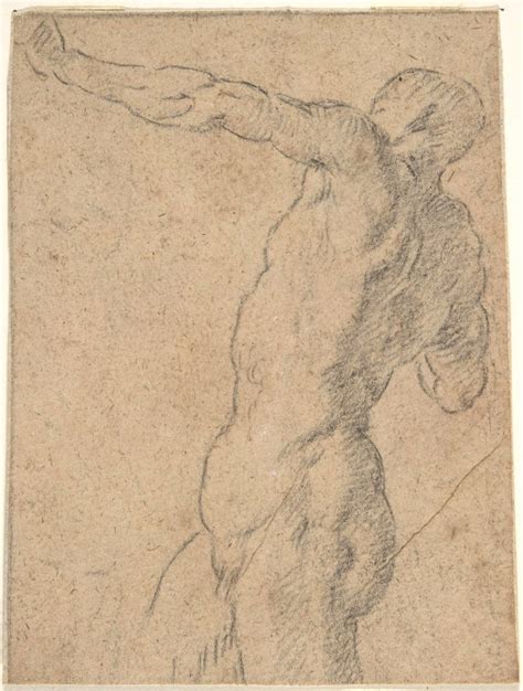 Life Study Of Standing Male Nude In Three Quarter Length MET DP800403