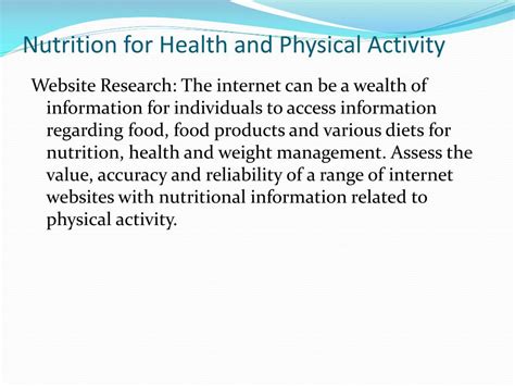 PPT - Nutrition and Physical Activity PowerPoint Presentation, free ... 