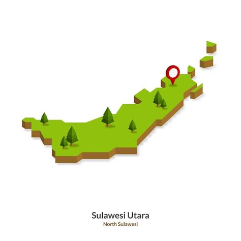 Premium Vector Isometric Map Of North Sulawesi Province Indonesia